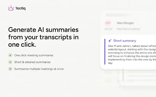 Download Tactiq: AI Meeting Note Taker & Transkripsi Gratis description image 3