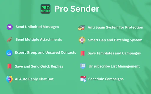 Pro Sender: Kirim Pesan WhatsApp Bulk Otomatis & Gratis description image 1