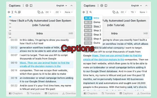 vCaptions – Transkrip Video AI & Terjemahan Subtitle Terbaik description image 2