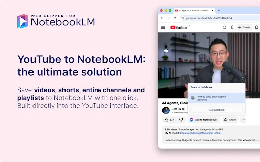 Web Clipper for NotebookLM – Simpan Konten Web & YouTube Instan description image 1
