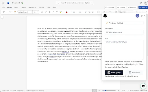 Duey.ai Humanizer: Auto Typer & Penulis AI untuk Google Docs description image 2