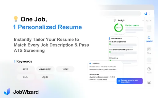 JobWizard: Isi Lamaran Kerja Otomatis & Resume ATS Gratis description image 3